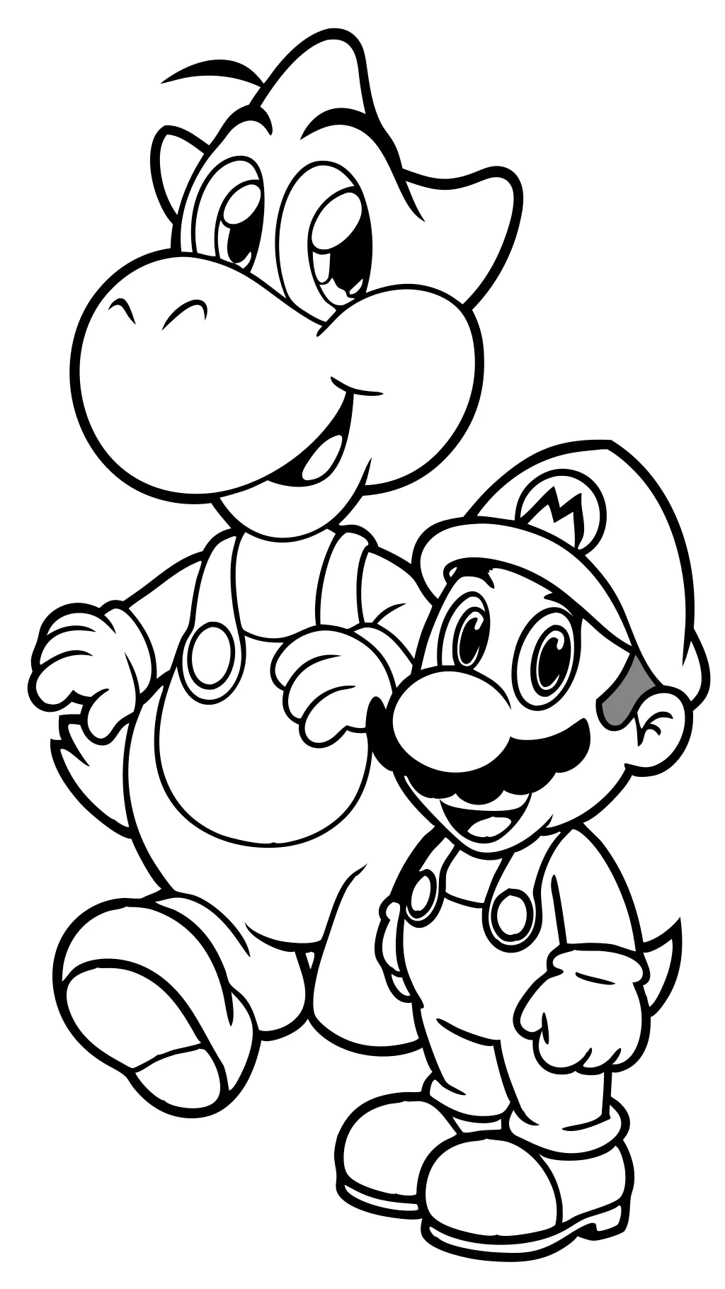 pages à colorier Yoshi et Mario